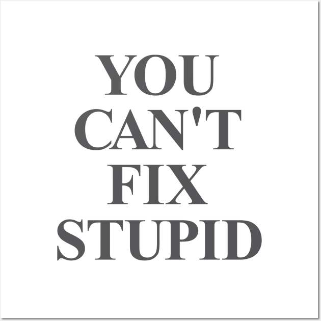 You Can't Fix Stupid Wall Art by Dale Preston Design